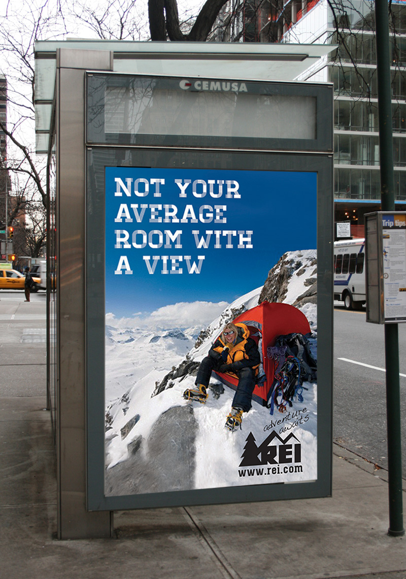 REI Public Transportation Ad Bus Shelter #1